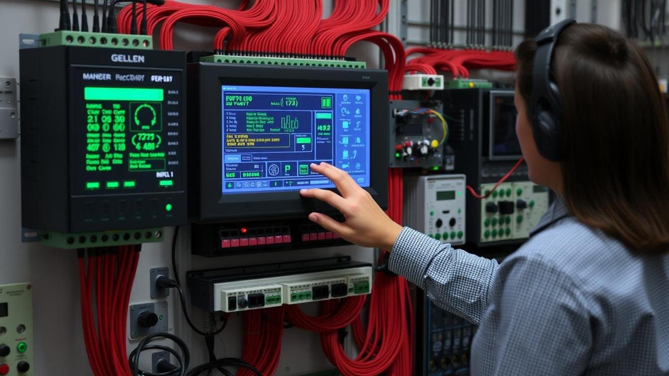 PLC and SCADA industrial automation training panel at Electrosoft System