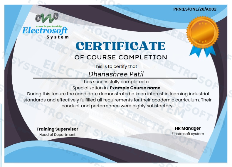 Sample Certificate of Completion